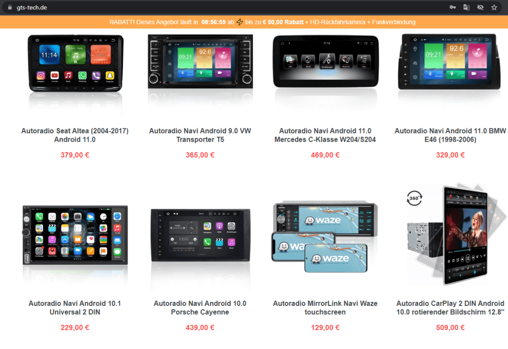 <strong>Allgemeiner Hinweis auf der GTS TECH Website</strong>