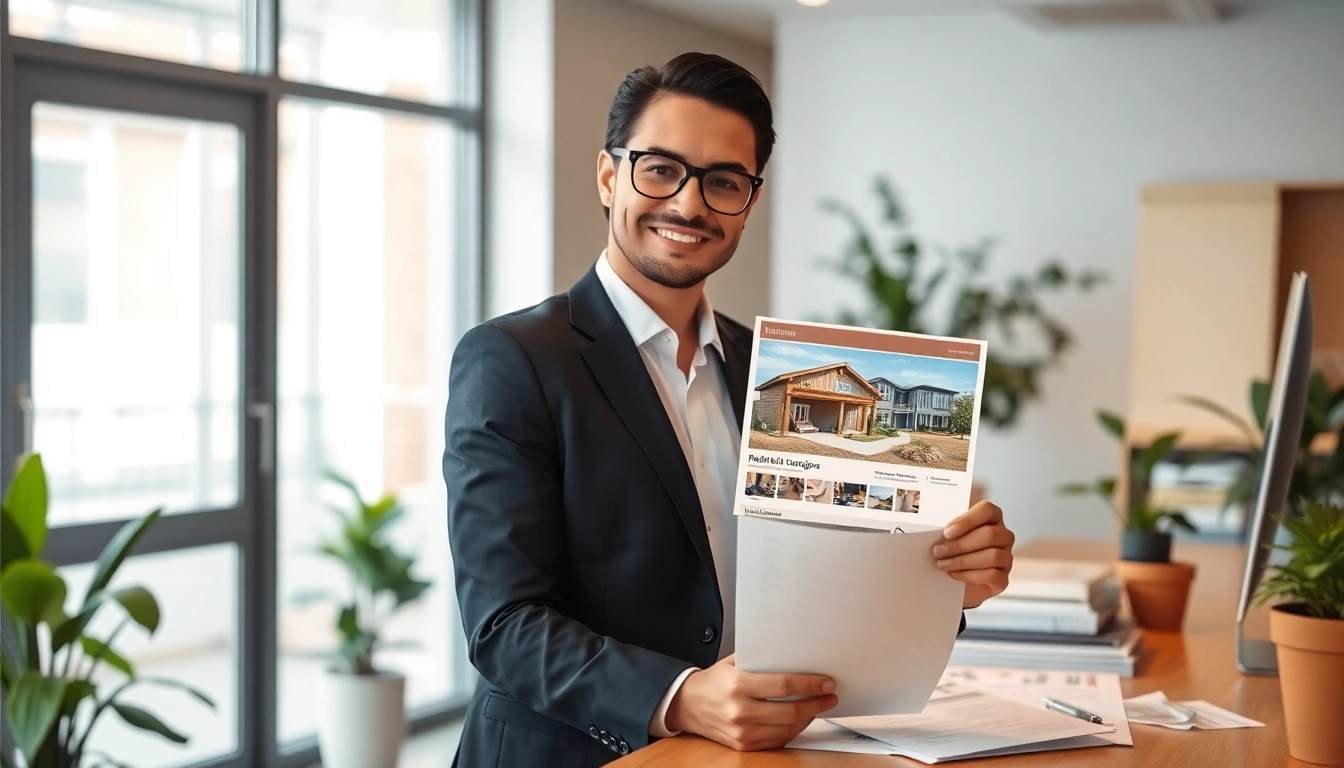 Immobilienmakler Frankfurt Ginnheim präsentiert ein modernes Immobilienangebot in einem hellen Büro.