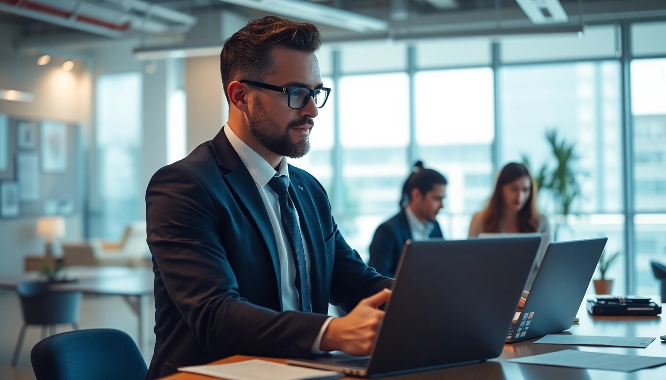 Headhunter Schweiz analysiert Lebensläufe in einem modernen Büro.