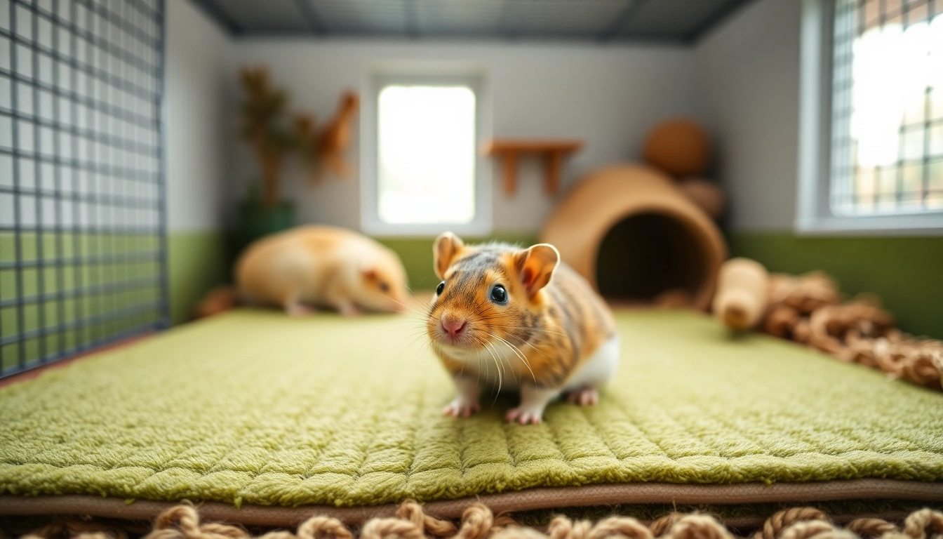 Nagermatte in a cozy small animal habitat, showcasing comfort and quality.