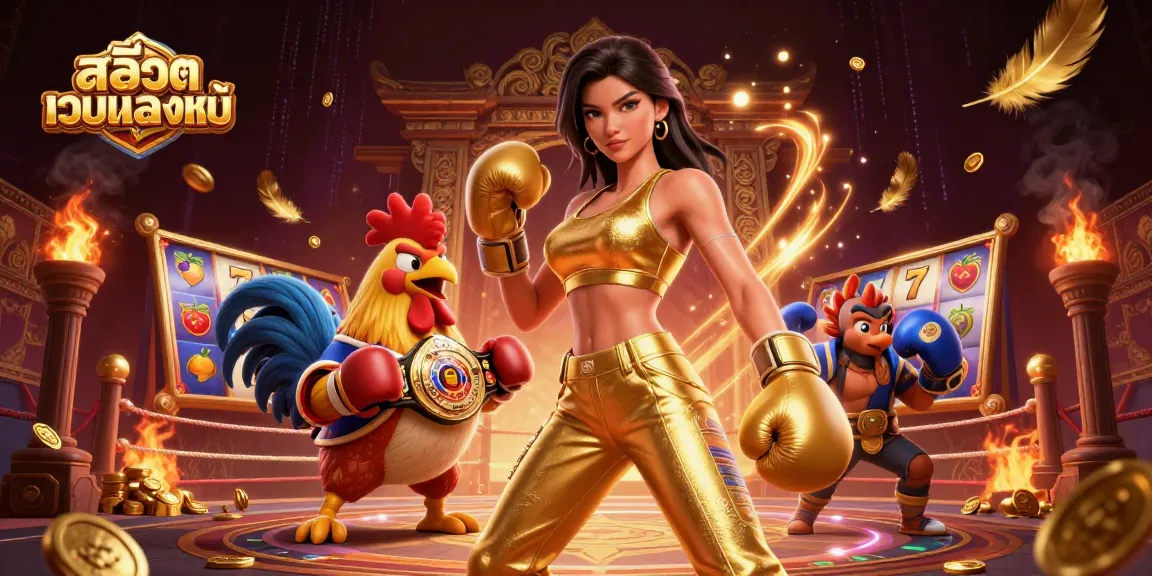 Play exciting slots at สล็อตเว็บตรงแท้ with 3D characters in a vibrant casino illustration.