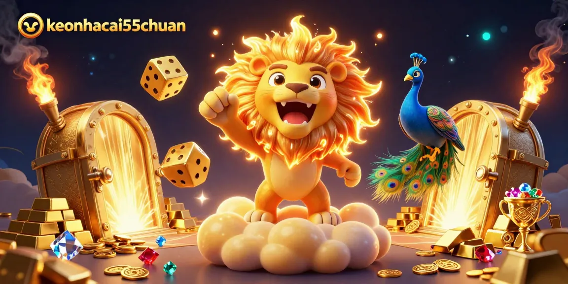 Engage with keonhacai55chuan's thrilling casino experience amidst golden treasures and cosmic characters.