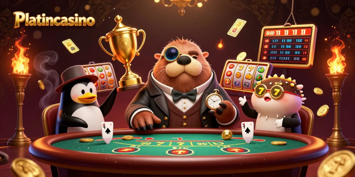 Experience thrilling gameplay at Platincasino with animated characters at an underwater poker table.