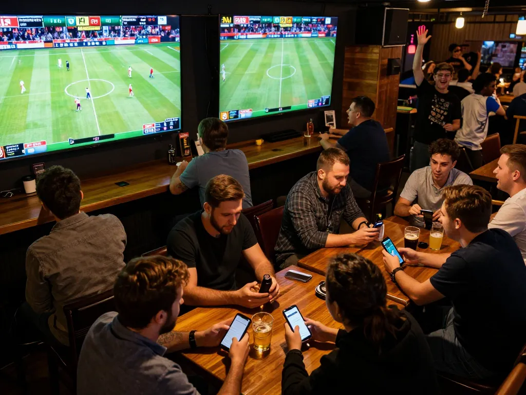 Sports fans engaging in live betting action at keobongda100 during a thrilling game.