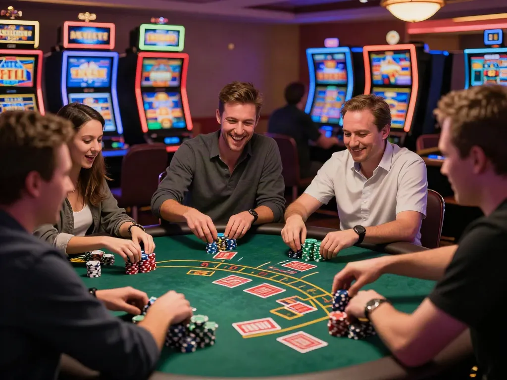 Experience online gaming excitement at https://ta888.br.com/ with players enjoying table games and vibrant atmosphere.