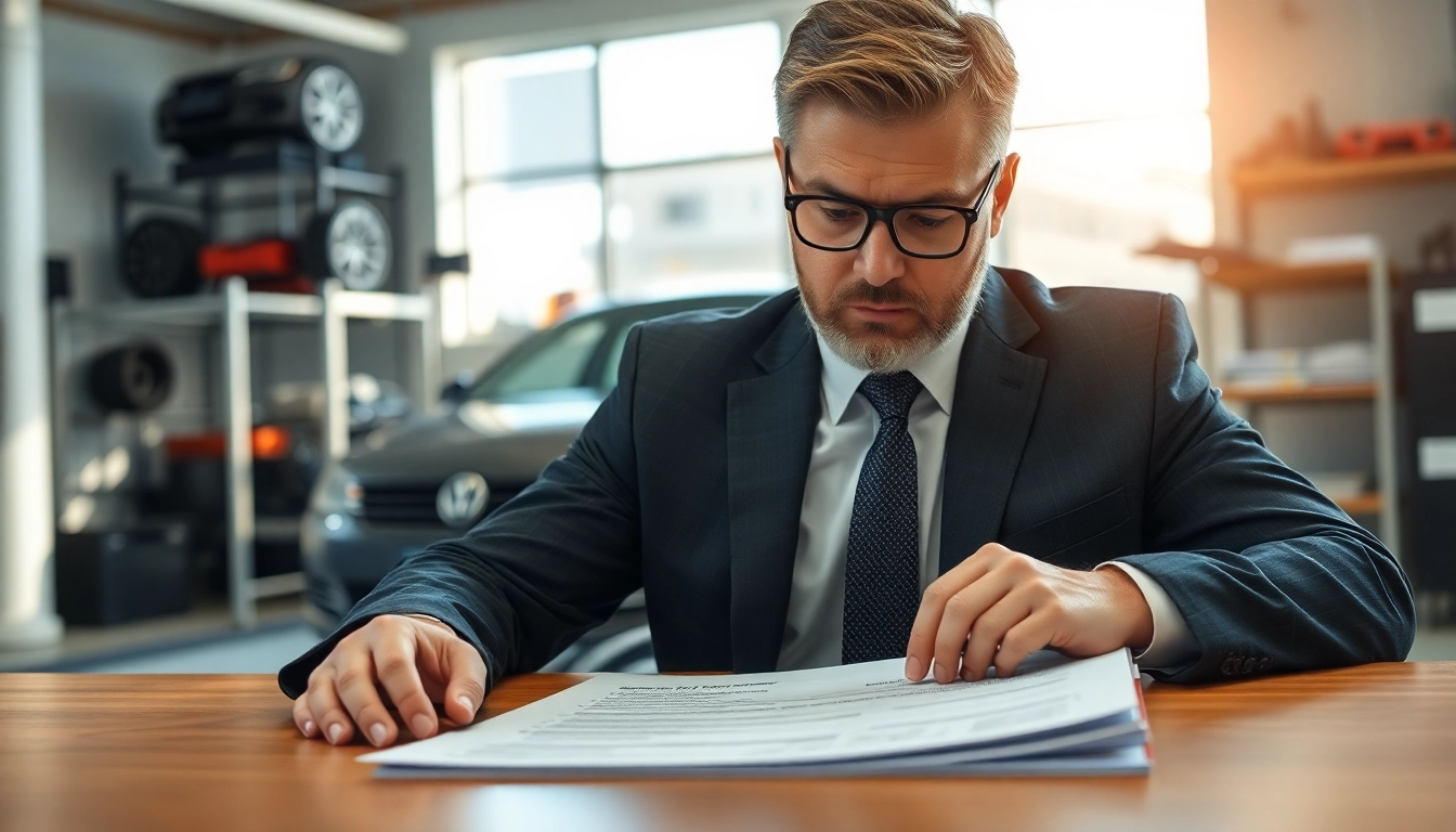 Kfz Sachverständiger Düsseldorf bewertet ein Fahrzeug im Büro mit professioneller Ausstrahlung.
