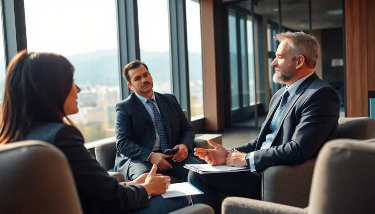 Headhunter Schweiz interviewt einen Kandidaten in modernem Büroumfeld