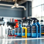 Produkte im Autopflege Shop mit hochwertiger Autopflege-Ausrüstung und einladender Präsentation.