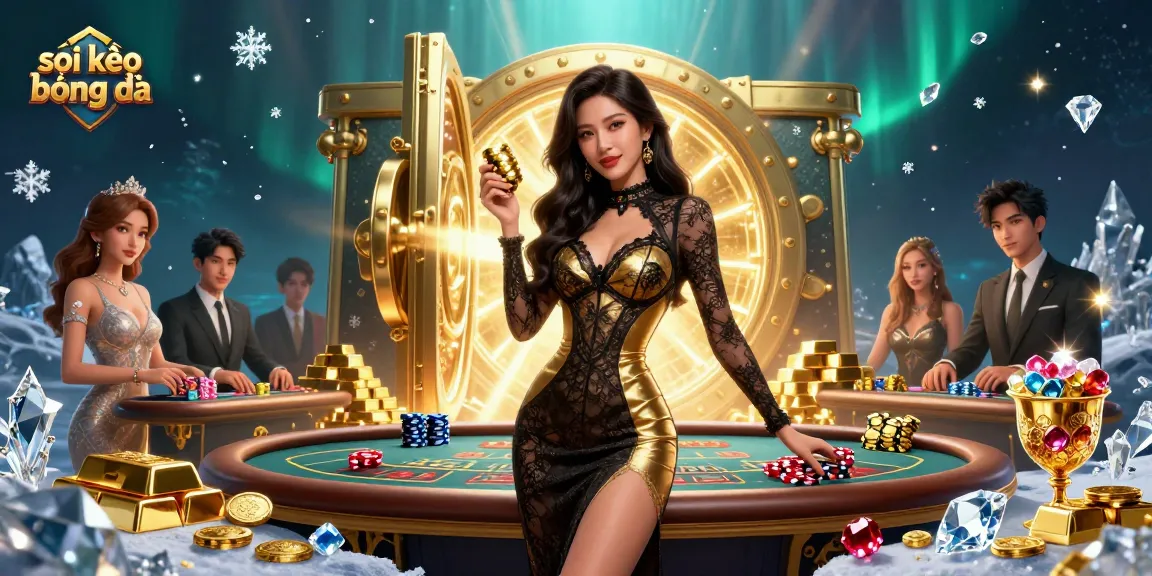 Savor soi kèo bóng đá strategies while witnessing a glamorous casino setting with vibrant energy.